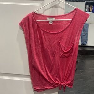Kirra Pink Flowy Tie T Shirt XS
